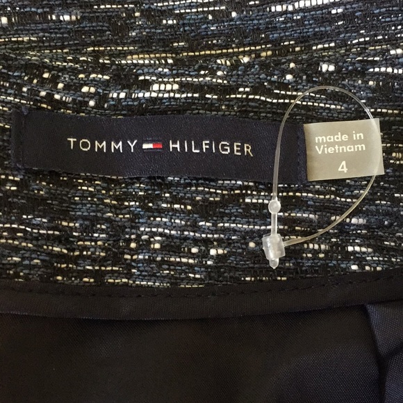 TOMMY HILFIGER Size 4 Pencil NUBBY Blue-White -Black Tweed-Look Career $148 NEW - Picture 8 of 16